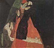Egon Schiele Cardinal and Nun oil painting on canvas